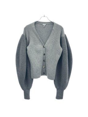 Loewe Balloon Sleeves Cardigan Sleeve Knit Gray